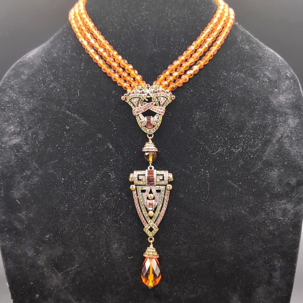 Heidi Daus| Necklace Jewelry Set With Matching ring and 3 earrings set in Box